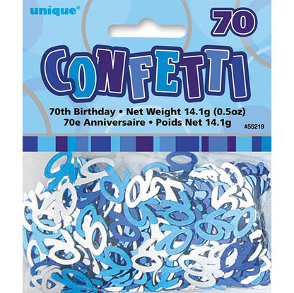 Glitz Blue "70" Confetti (14g) - The Party Marketplace