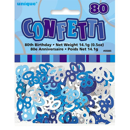 Glitz Blue "80" Confetti (14g) - The Party Marketplace