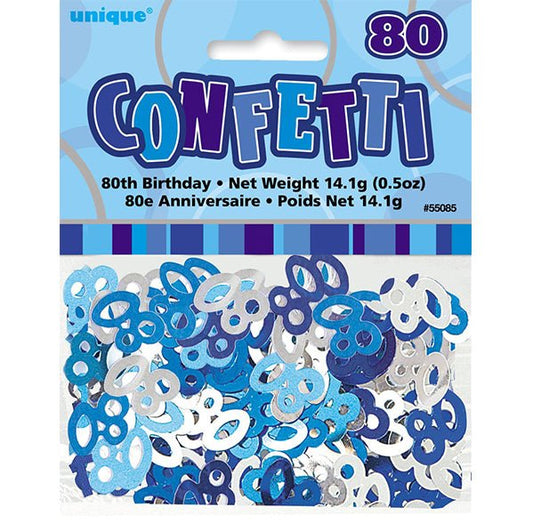 Glitz Blue "80" Confetti (14g) - The Party Marketplace