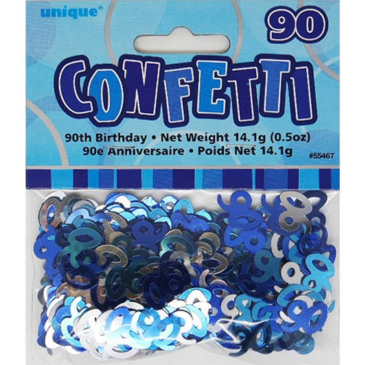 Glitz Blue "90" Confetti (14g) - The Party Marketplace