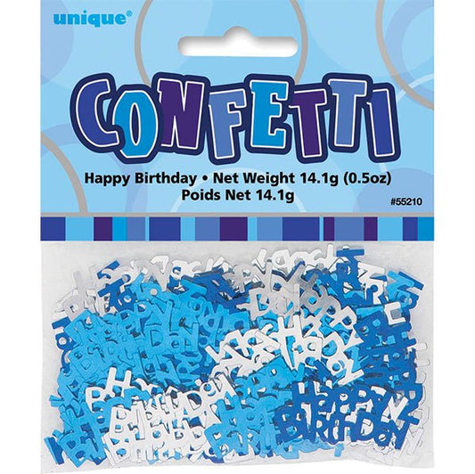 Glitz Blue "Happy Birthday" Confetti (14g) - The Party Marketplace
