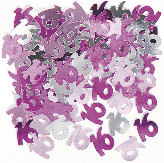Glitz Pink "16" Confetti (14g) - The Party Marketplace