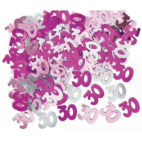 Glitz Pink "30" Confetti (14g) - The Party Marketplace