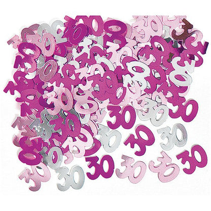 Glitz Pink "30" Confetti (14g) - The Party Marketplace