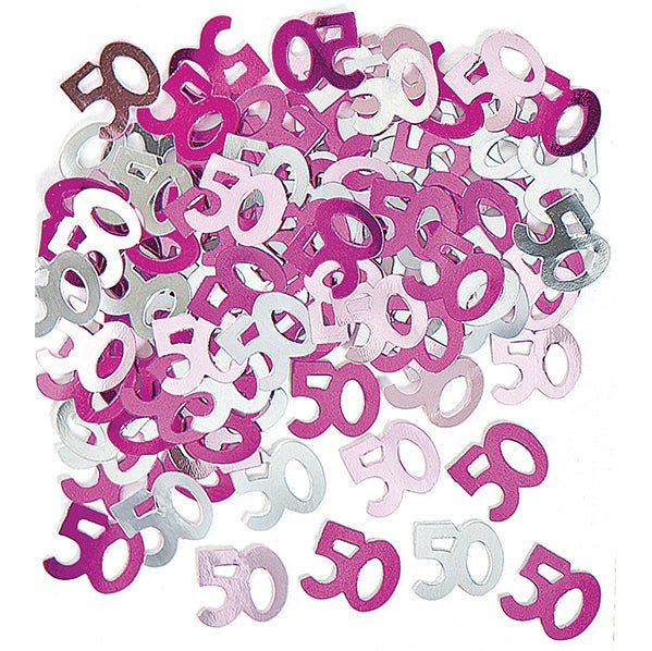 Glitz Pink "50" Confetti (14g) - The Party Marketplace