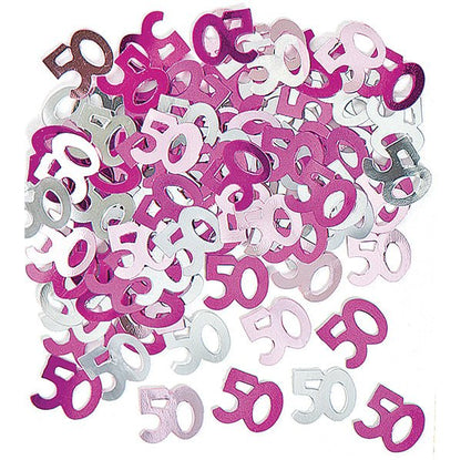 Glitz Pink "50" Confetti (14g) - The Party Marketplace