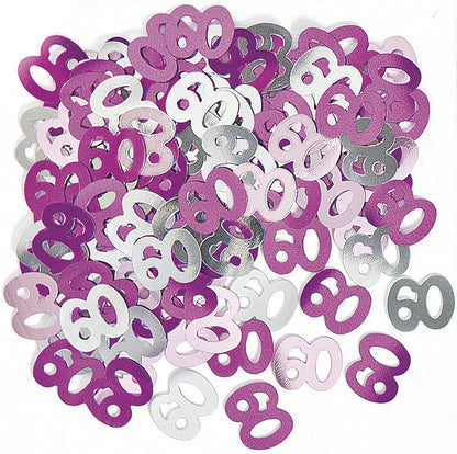 Glitz Pink "60" Confetti (14g) - The Party Marketplace