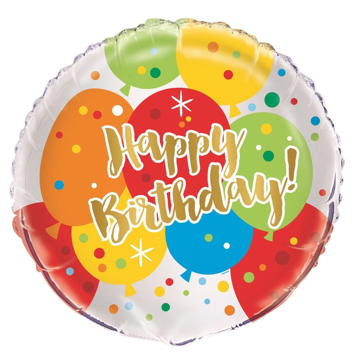 Glitzy Gold Birthday Foil Balloon 45cm - The Party Marketplace