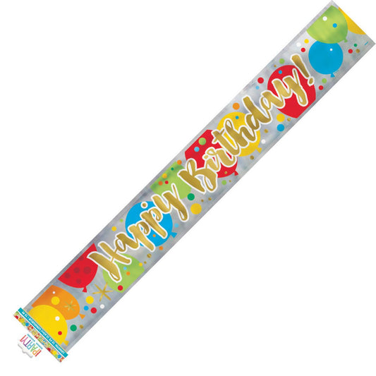 Glitzy Gold "Happy Birthday" Foil Banner - 3.65m - The Party Marketplace
