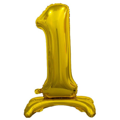 Gold "1" Giant Standing Numeral Foil Balloon (76cm) - The Party Marketplace