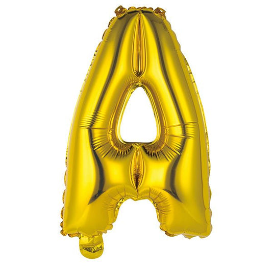 Gold "A" Letter Foil Balloon (35cm) - The Party Marketplace