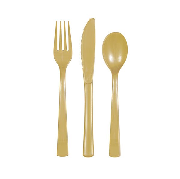 Gold Assorted Cutlery (Pack of 18) - The Party Marketplace