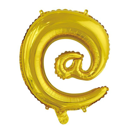 Gold "@" Letter Foil Balloon (35cm) - The Party Marketplace