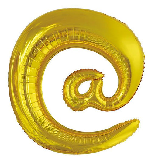 Gold "@" Letter Foil Balloon (86cm) - The Party Marketplace