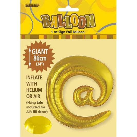 Gold "@" Letter Foil Balloon (86cm) - The Party Marketplace