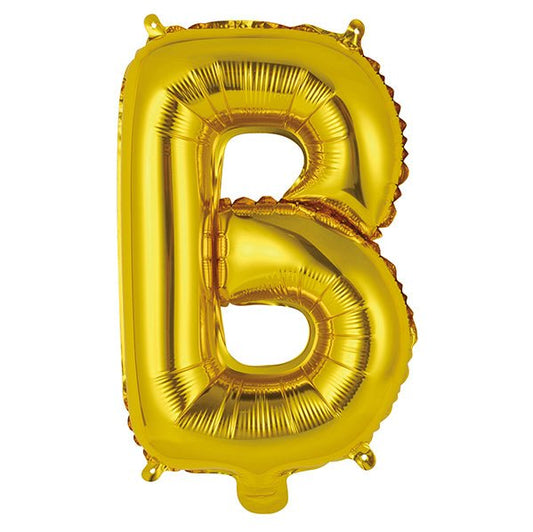 Gold "B" Letter Foil Balloon (35cm) - The Party Marketplace