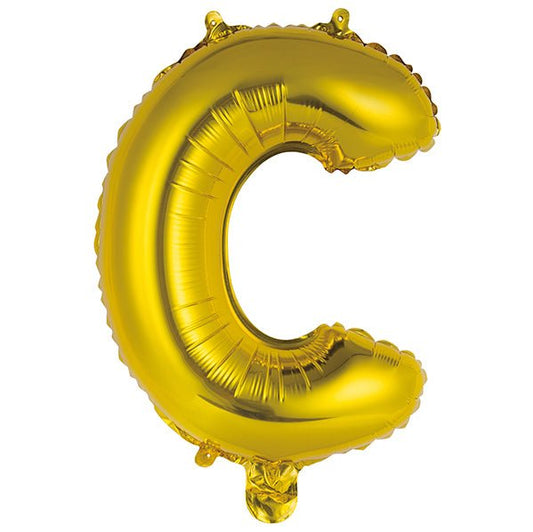 Gold "C" Letter Foil Balloon (35cm) - The Party Marketplace