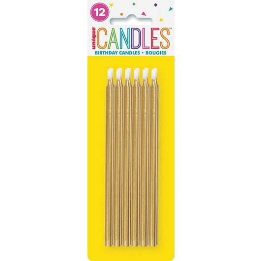 Gold Candles (Pack of 12) - The Party Marketplace