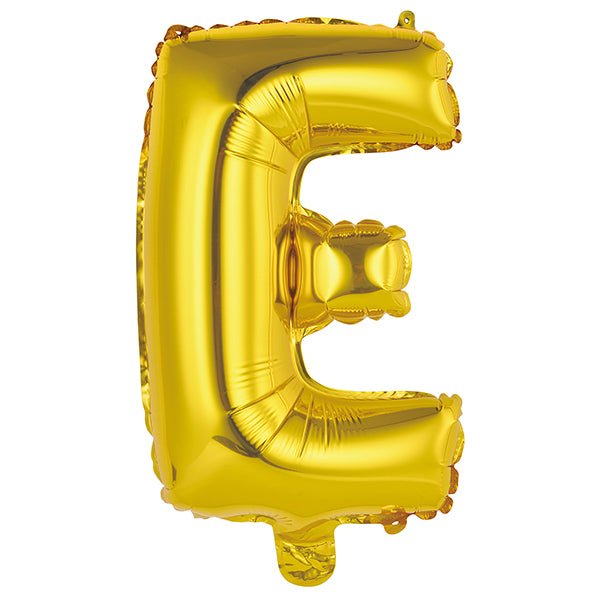 Gold "E" Letter Foil Balloon (35cm) - The Party Marketplace