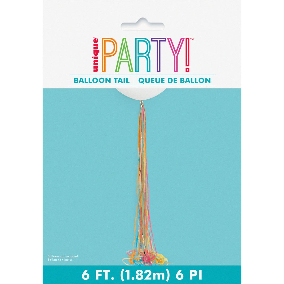Gold Foil & Colourful Tissue Tassel Balloon Tail 1.82m - The Party Marketplace