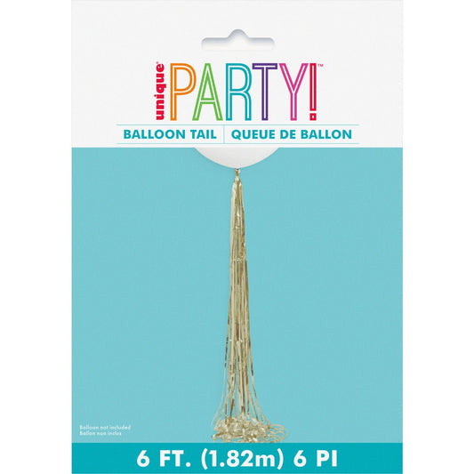 Gold Foil Tassel Balloon Tail 1.82m - The Party Marketplace