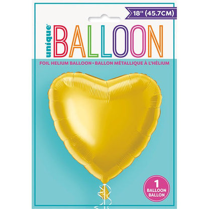 Gold Heart Foil Balloon 45cm - The Party Marketplace