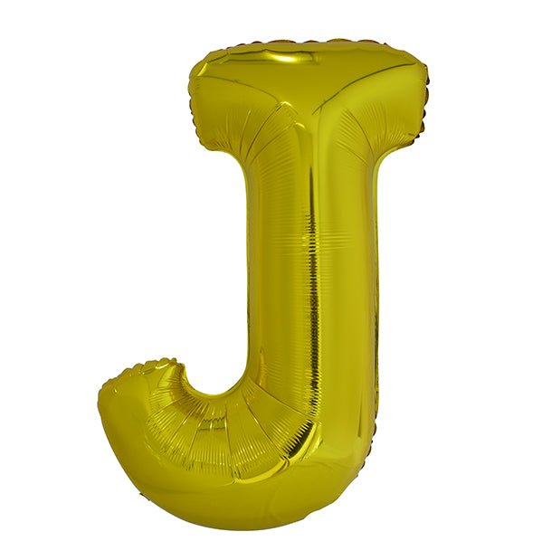 Gold "J" Letter Foil Balloon (86cm) - The Party Marketplace