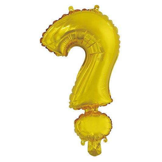 Gold "?" Letter Foil Balloon (35cm) - The Party Marketplace