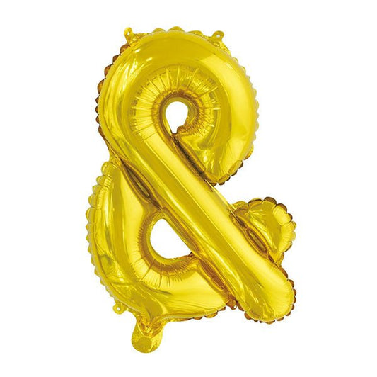 Gold "&" Letter Foil Balloon (35cm) - The Party Marketplace