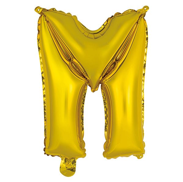 Gold "M" Letter Foil Balloon (35cm) - The Party Marketplace