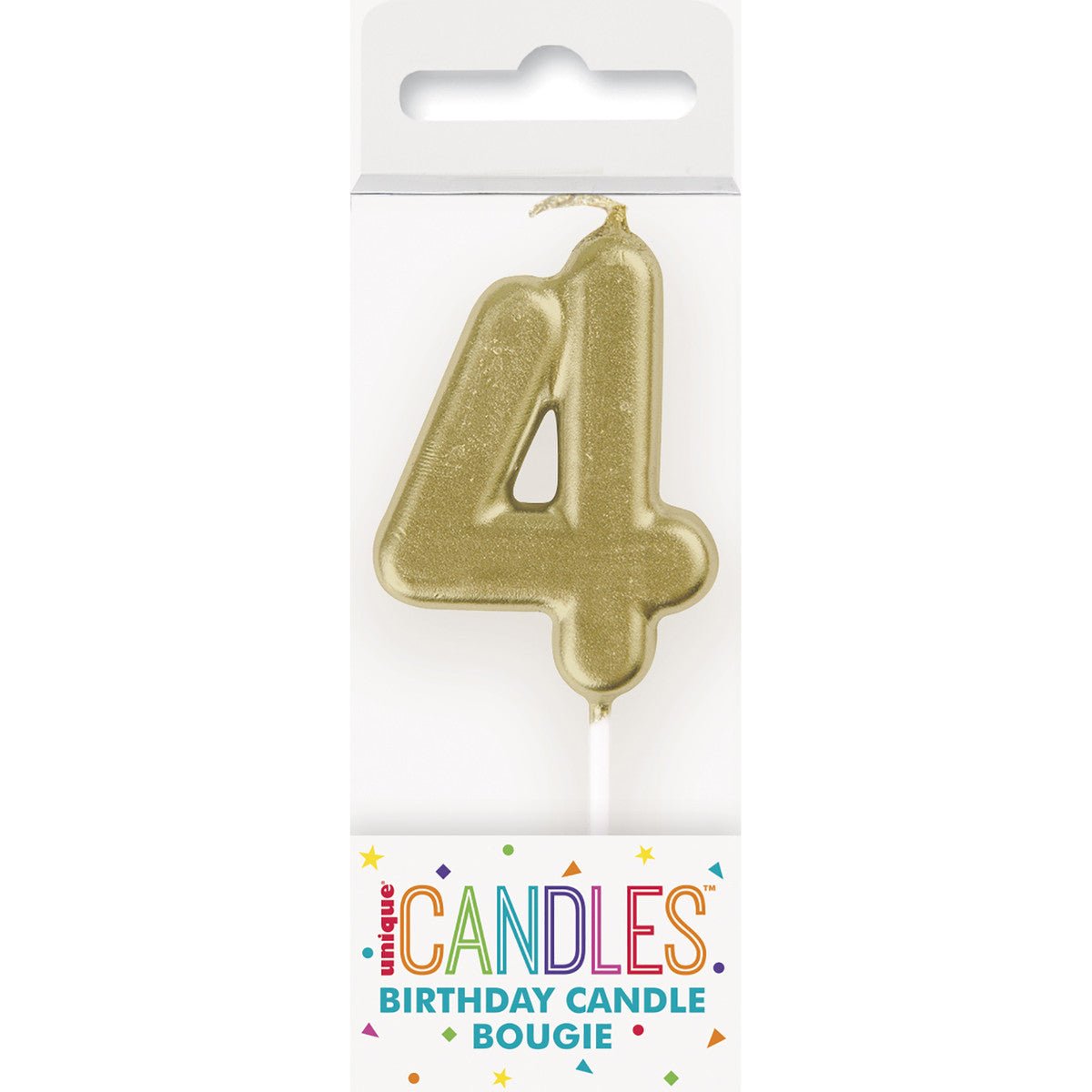 Gold Mini Numeral Pick Candle - 4 - The Party Marketplace