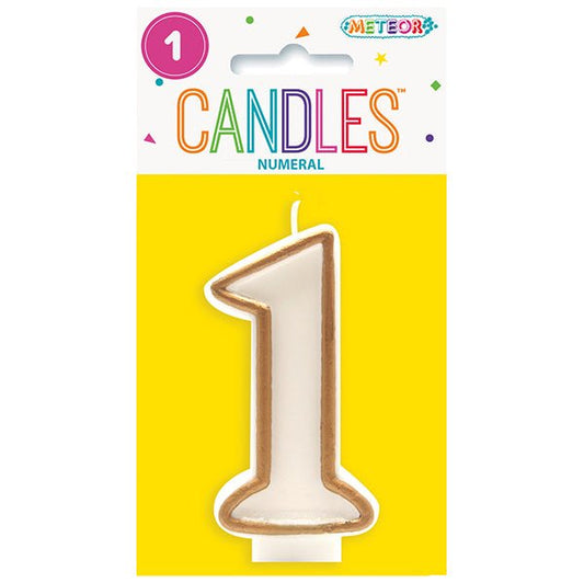 Gold Numeral Candle - 1 - The Party Marketplace