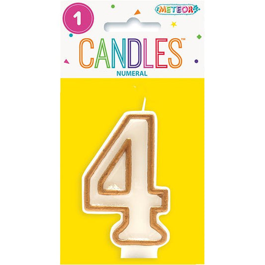 Gold Numeral Candle - 4 - The Party Marketplace