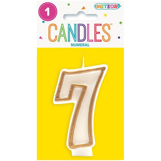 Gold Numeral Candle - 7 - The Party Marketplace