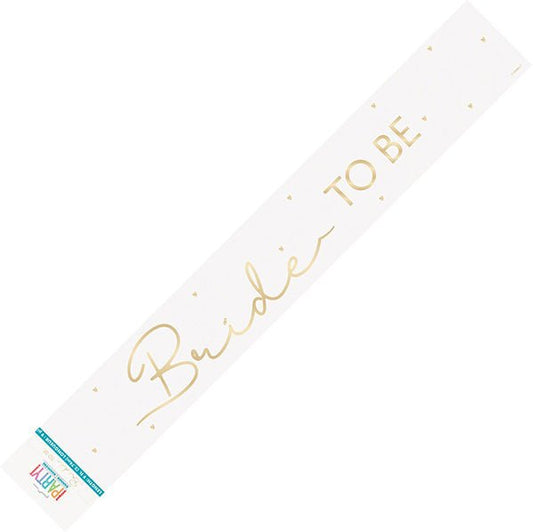 Gold Script "Bride To Be" Foil Banner - 2.74m - The Party Marketplace