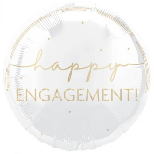 Gold Script "Happy Engagement" Foil Balloon 45cm - The Party Marketplace