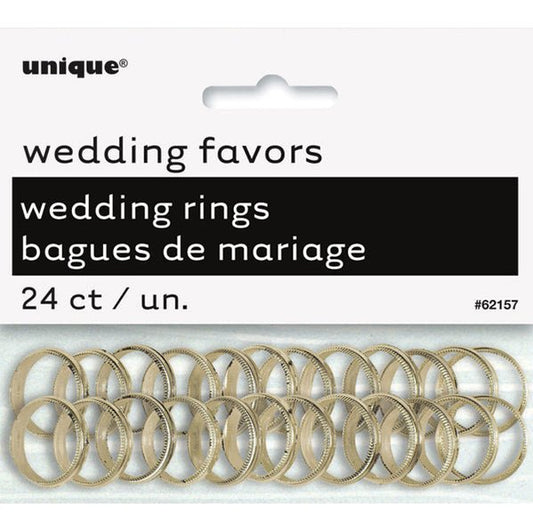 Gold Wedding Rings (Pack of 24) - The Party Marketplace