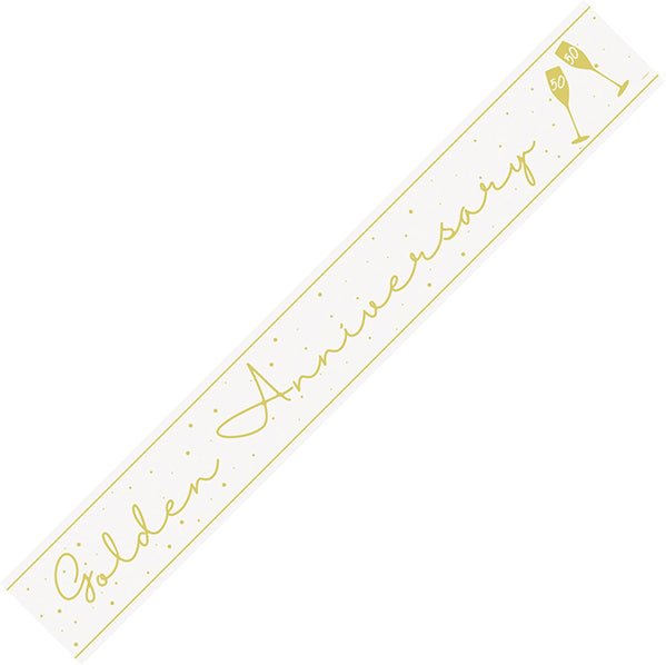"Golden Anniversary" Foil Banner - 2.74m - The Party Marketplace