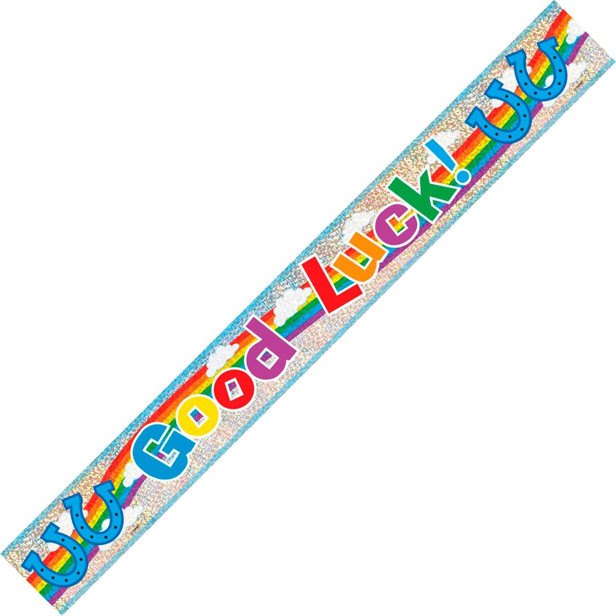 Good Luck Prismatic Foil Banner (12ft) - The Party Marketplace