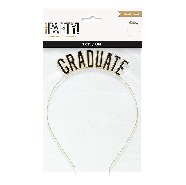 Graduate Black Enamel Headband - The Party Marketplace