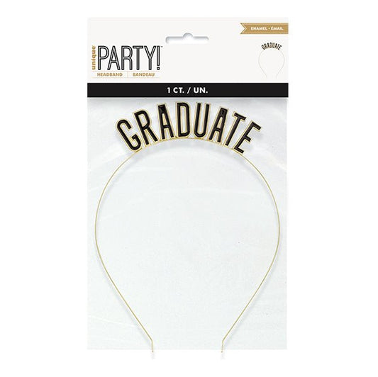 Graduate Black Enamel Headband - The Party Marketplace