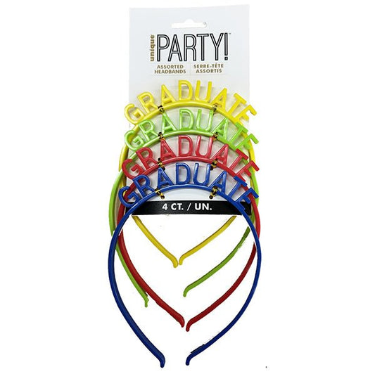 Graduate Headbands - Assorted Colours (Pack of 4) - The Party Marketplace