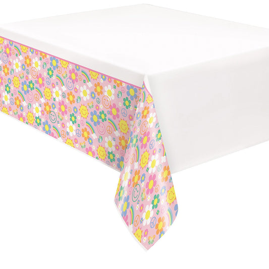 Groovy Birthday Printed Tablecover 137cm x 213cm - The Party Marketplace