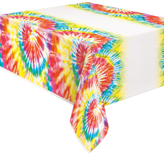 Groovy Tie Dye Printed Tablecover 137cm x 213cm - The Party Marketplace