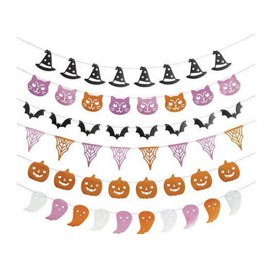 Halloween Glitter Garland Kit (6 Piece Kit) - The Party Marketplace