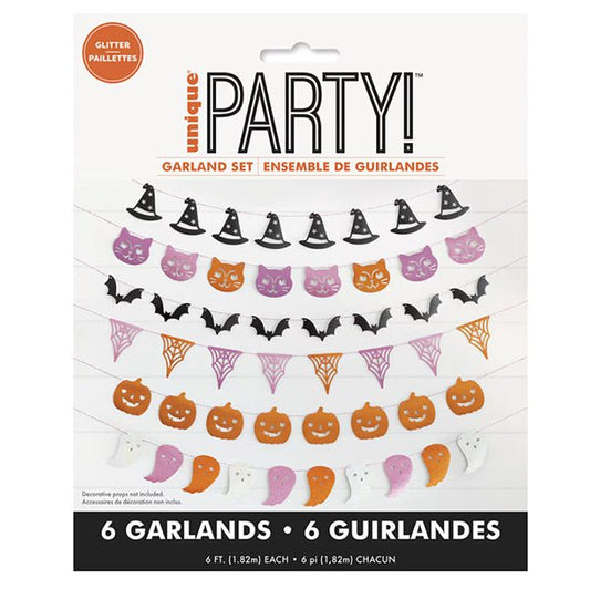 Halloween Glitter Garland Kit (6 Piece Kit) - The Party Marketplace