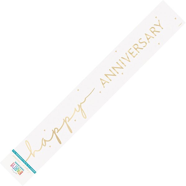 "Happy Anniversary" Foil Banner - 2.74m - The Party Marketplace