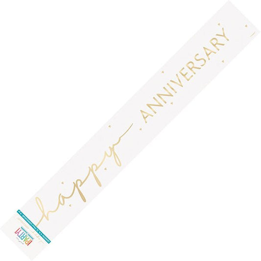 "Happy Anniversary" Foil Banner - 2.74m - The Party Marketplace