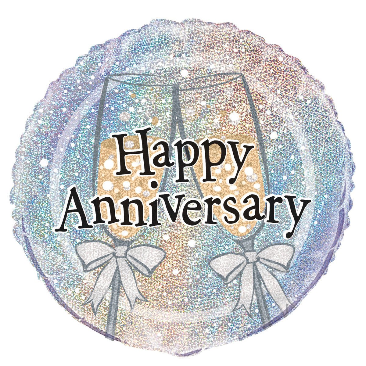 Happy Anniversary Foil Prismatic Balloon 45cm - The Party Marketplace