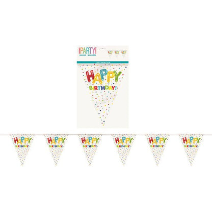 Happy Balloon "Happy Birthday" Flag Banner - 3.65m - The Party Marketplace